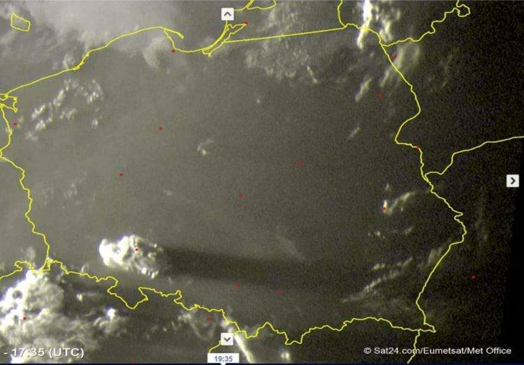 Poland and Ukraine obsucred by a massive cloud