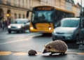 Bus Driver in Kraków Stops Traffic to Save Hedgehog Crossing Busy Road